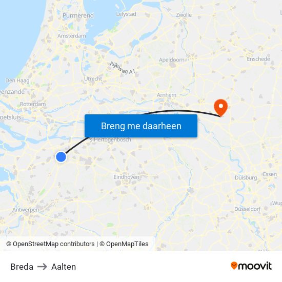 Breda to Aalten map