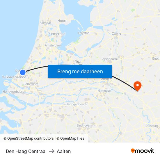 Den Haag Centraal to Aalten map