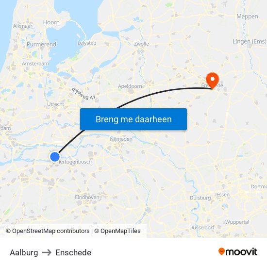 Aalburg to Enschede map