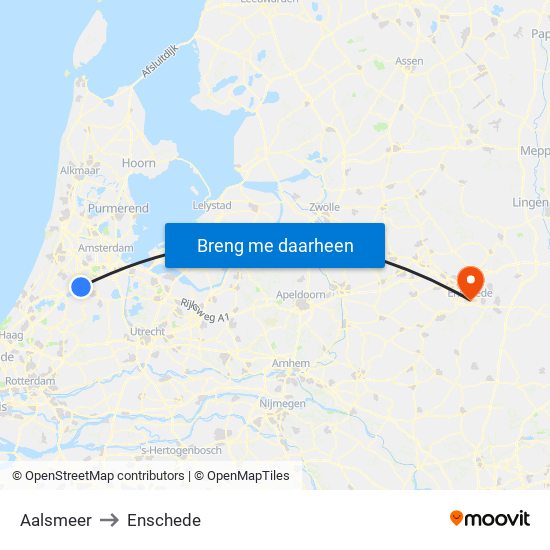 Aalsmeer to Enschede map