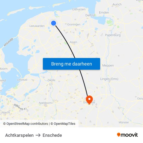 Achtkarspelen to Enschede map