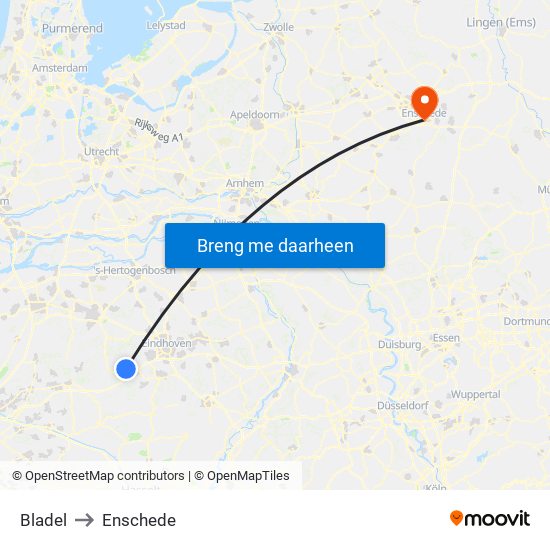 Bladel to Enschede map