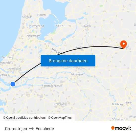 Cromstrijen to Enschede map