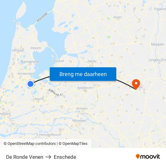 De Ronde Venen to Enschede map