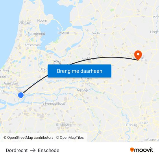 Dordrecht to Enschede map