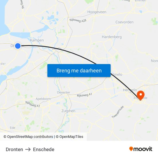 Dronten to Enschede map