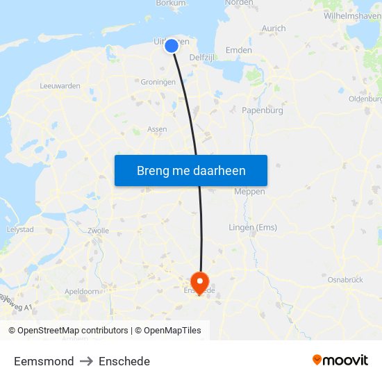 Eemsmond to Enschede map