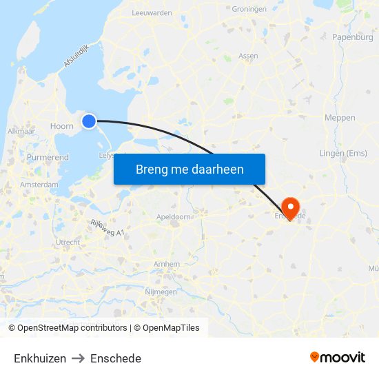 Enkhuizen to Enschede map