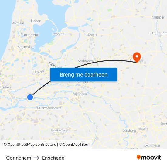 Gorinchem to Enschede map