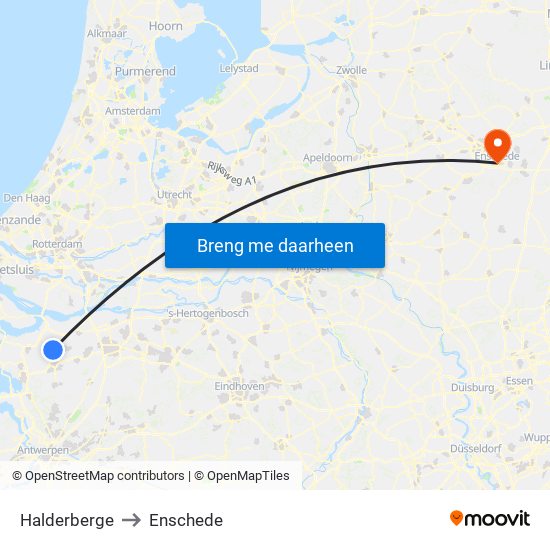 Halderberge to Enschede map