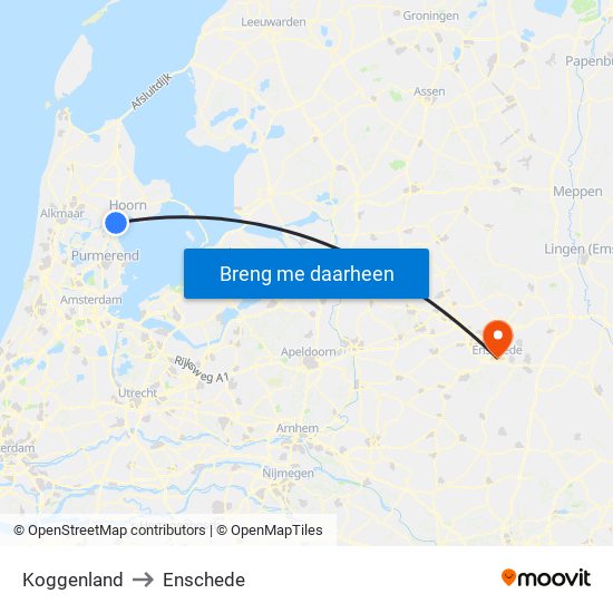 Koggenland to Enschede map