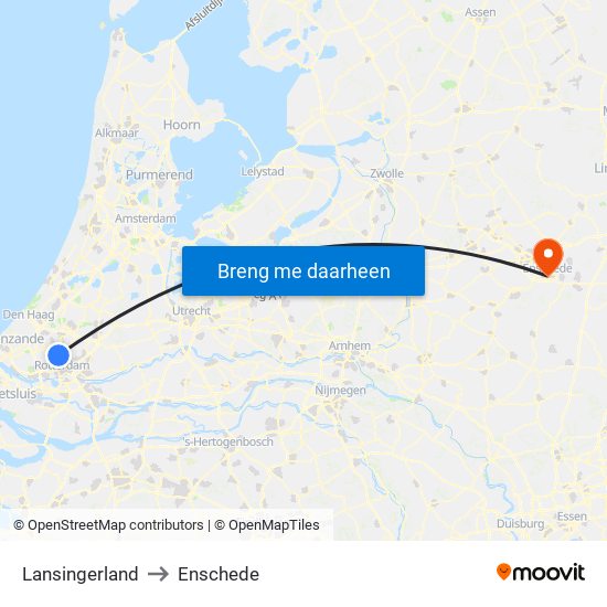 Lansingerland to Enschede map