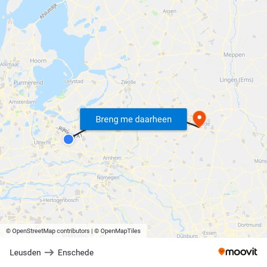 Leusden to Enschede map