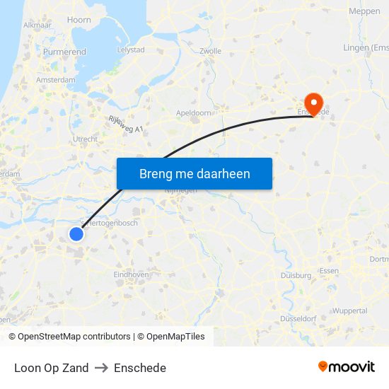 Loon Op Zand to Enschede map
