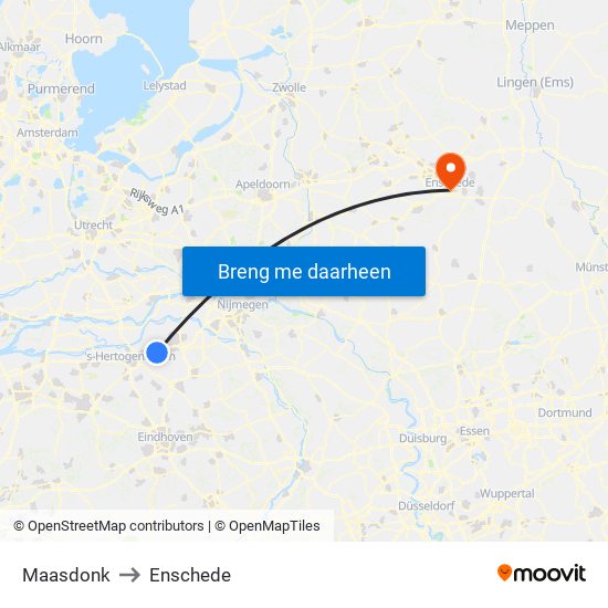 Maasdonk to Enschede map