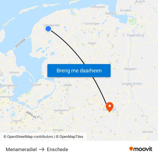 Menameradiel to Enschede map