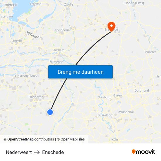 Nederweert to Enschede map
