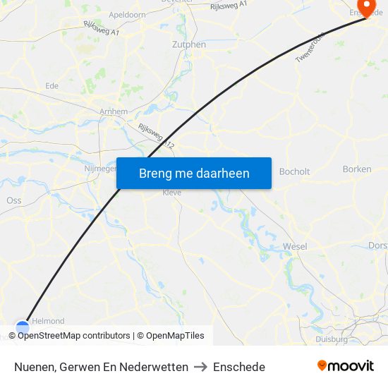 Nuenen, Gerwen En Nederwetten to Enschede map