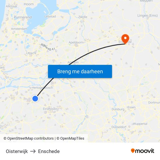 Oisterwijk to Enschede map