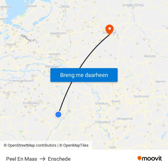 Peel En Maas to Enschede map