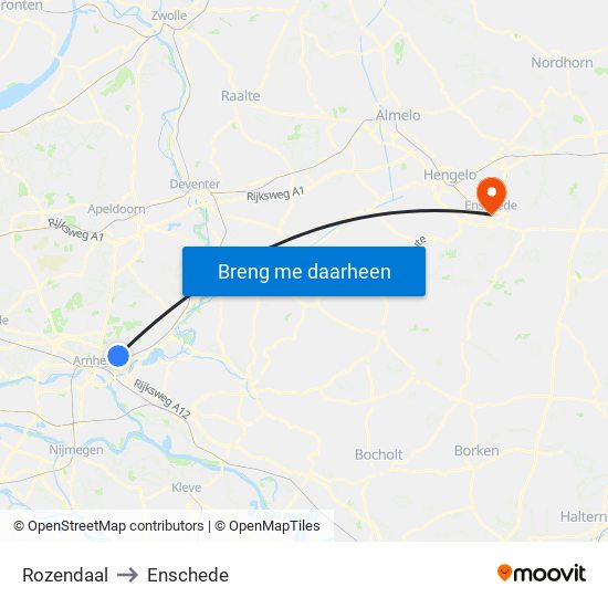 Rozendaal to Enschede map