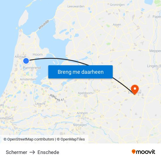 Schermer to Enschede map