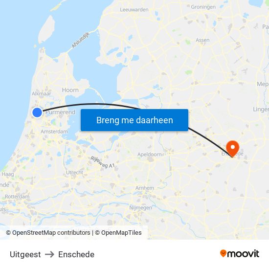 Uitgeest to Enschede map