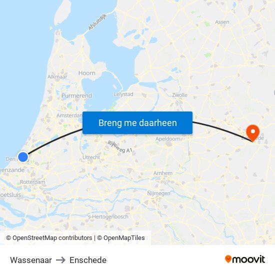 Wassenaar to Enschede map
