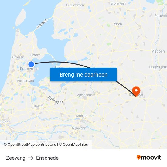 Zeevang to Enschede map