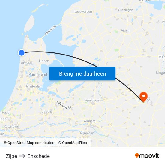 Zijpe to Enschede map