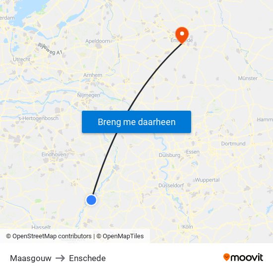 Maasgouw to Enschede map