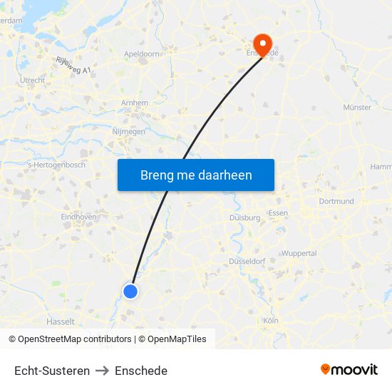 Echt-Susteren to Enschede map