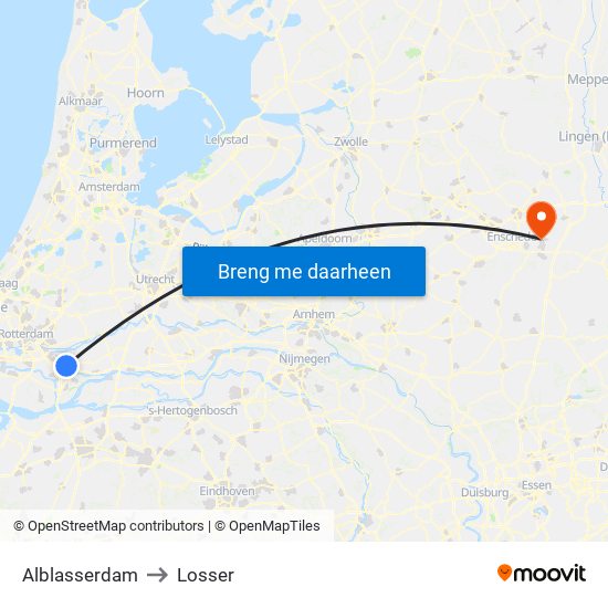 Alblasserdam to Losser map