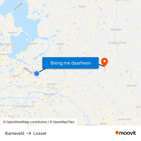 Barneveld to Losser map