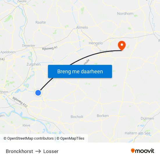 Bronckhorst to Losser map