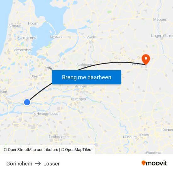 Gorinchem to Losser map