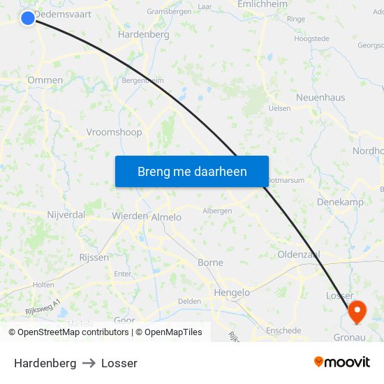 Hardenberg to Losser map