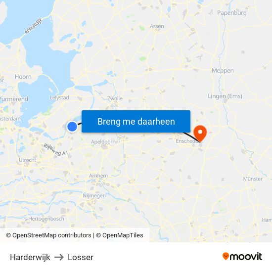 Harderwijk to Losser map