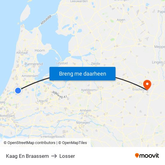 Kaag En Braassem to Losser map