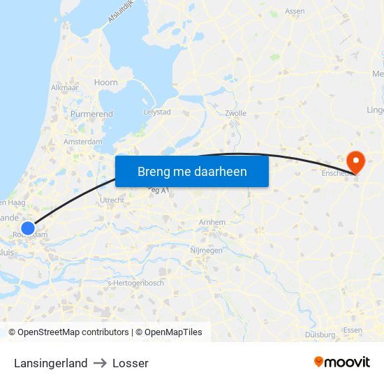 Lansingerland to Losser map