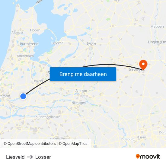 Liesveld to Losser map