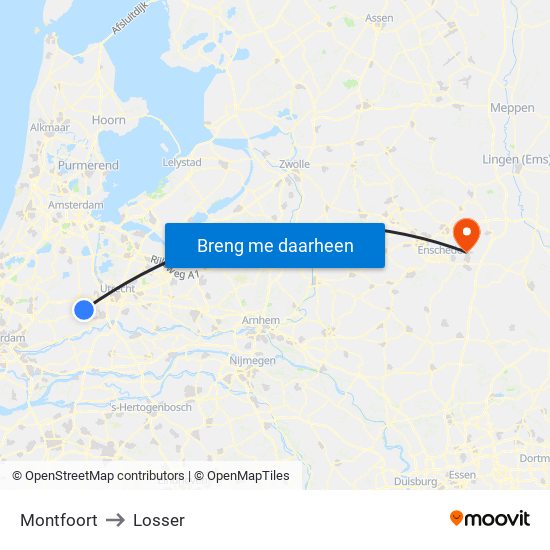 Montfoort to Losser map