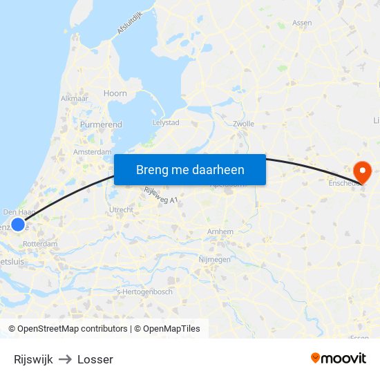Rijswijk to Losser map