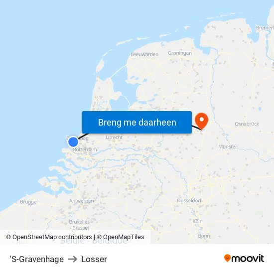 'S-Gravenhage to Losser map