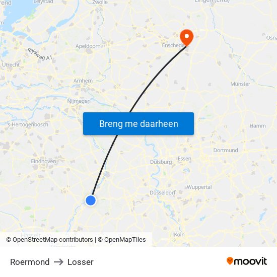 Roermond to Losser map