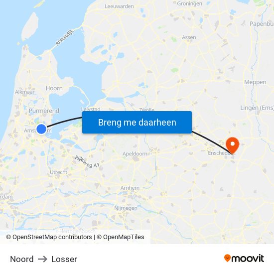 Noord to Losser map