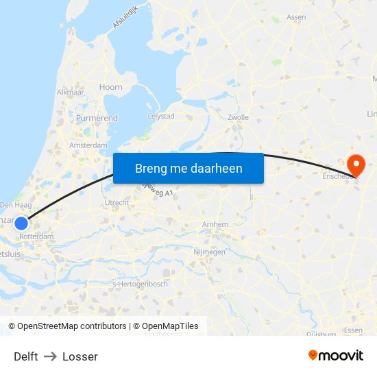 Delft to Losser map