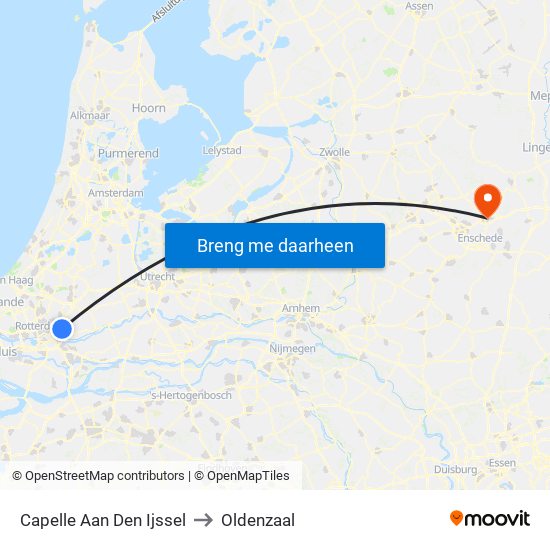 Capelle Aan Den Ijssel to Oldenzaal map