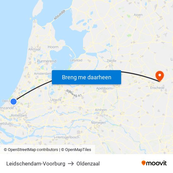 Leidschendam-Voorburg to Oldenzaal map