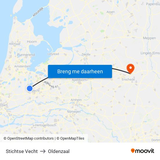Stichtse Vecht to Oldenzaal map